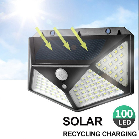 Solar Interaction Wall Lamp BK-100 - 100 LED Outdoor Motion Sensor Light